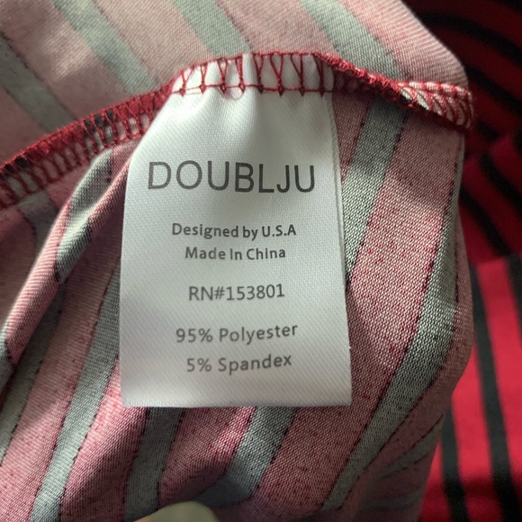 NWT Red Black Striped Dress w/ gray Accent - Picture 7 of 7